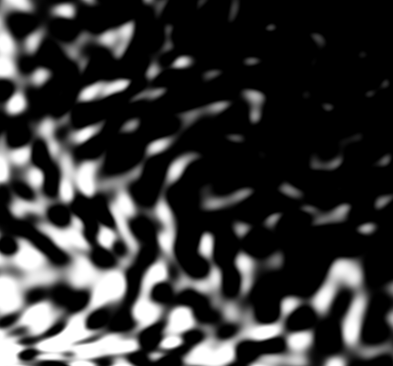 Screenshot of a simplex noise shader, featuring black and white elements.